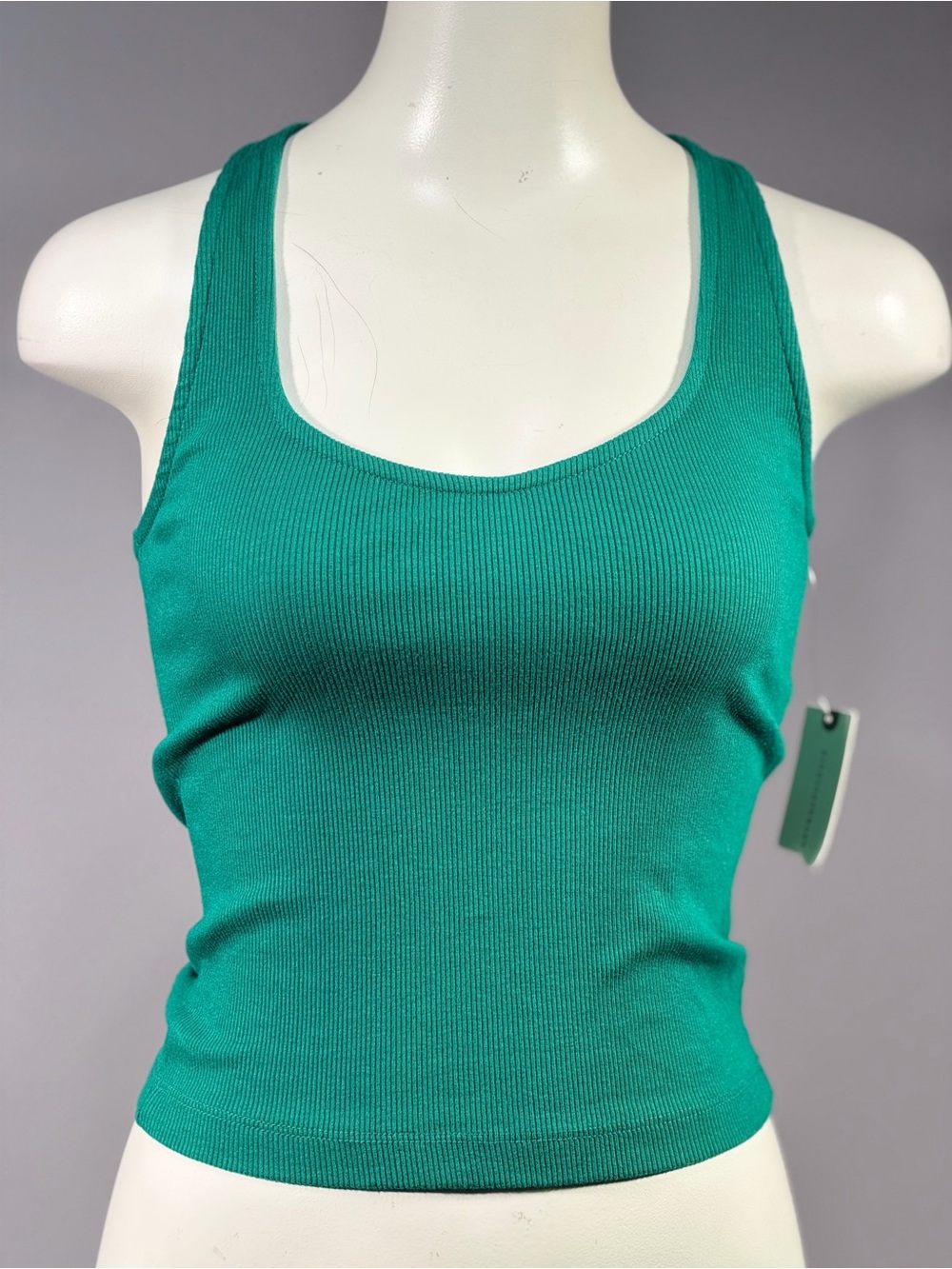 Anthropologie Emerald Ribbed Tank Top (r1t)